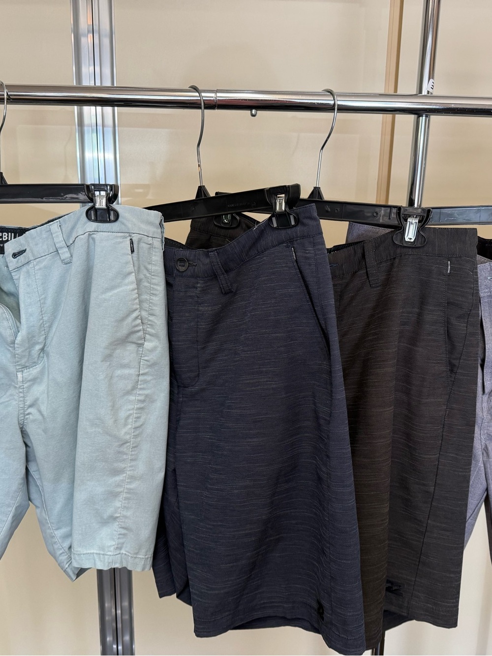 Billabong Lot of 4 Men's Athletic Shorts - Light Blue, Navy, Charcoal, Black